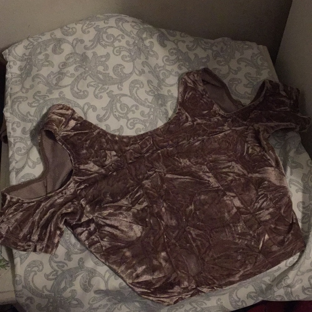 Taupe Velvet forever 21 Top